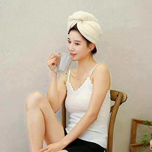 Microfiber Hair Drying Wrap Towel for Women Turban Fast Dry White - Image 6