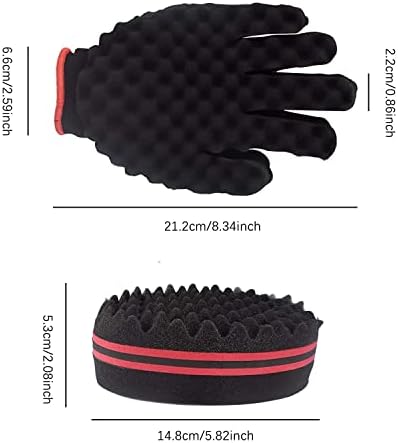 Magic Curl Sponge Set for Barber Hair Styling: Afro Twist Hair Brush, Metal Pick Comb, and Styling Combs (Black-A) - Image 4