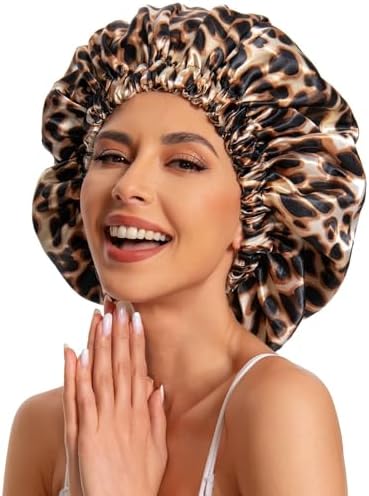 Edoneery Satin Bonnet for Sleeping Women, Double Layer Curly Hair Cap - Image 4