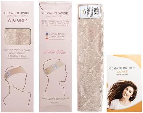 GEXWORLDWIDE GEX Beauty Flexible Velvet Wig Grip Wig Band Scarf Head Hair Band Adjustable Fastern (Cream) - Image 3