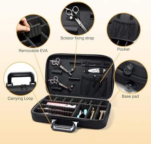 MoyRetty Barber Carrying Bag for Clippers and Supplies, Large Size Travel Case for Barber, Hair Clips Scissors Cutting Tools Organizer, Professional Salon Supplies DIY Storage Kit for Stylist - Image 4