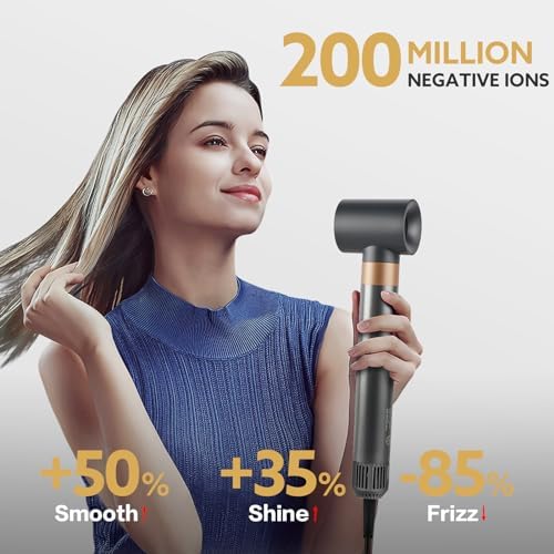 Hair Dryer Hot Air Styler: Auto Wrap Curling Wand 1 1/4 Inch Automatic Hair Curler, Ceramic Negative Ionic Blow Dryers Fast Drying Tools Set with Extra Long Barrel for Styling Waves (Gray) - Image 2