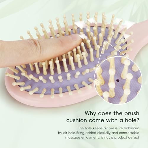 Bamboo Hair Brush – Detangler & Scalp Massage for All Hair Types - Image 3