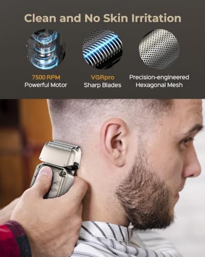 VGRPRO Hair Clippers for Men, Beard Trimmer, Foil Shaver 3-in-1 Clipper Set - Image 4