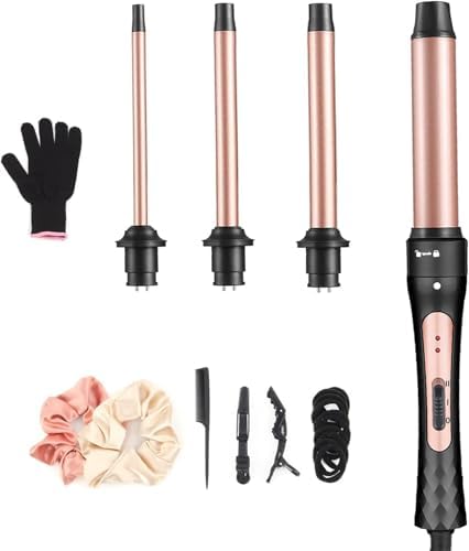Curling Iron Set 4 in 1 Curling Wand with 0.35"-1.25" Ceramic Barrels by JAETON