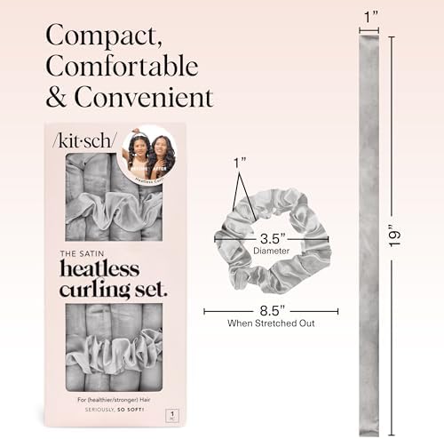 Kitsch Satin Heatless Curls Overnight Set - Silver - Image 5
