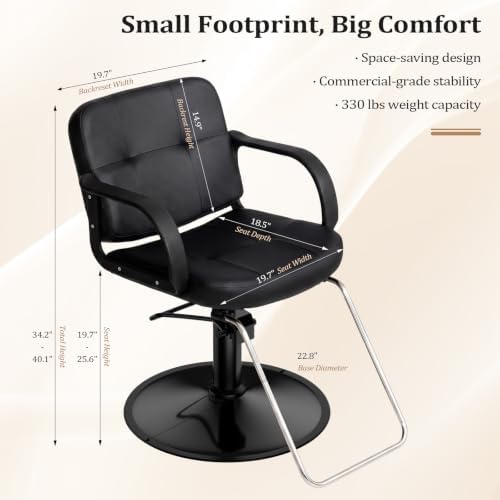 OmySalon Salon Styling Chair Heavy Duty for Stylist Hair Cutting, Hydraulic Barber Swivel Chair, Hairdressing Tattoo Beauty Spa Equipment - Image 3