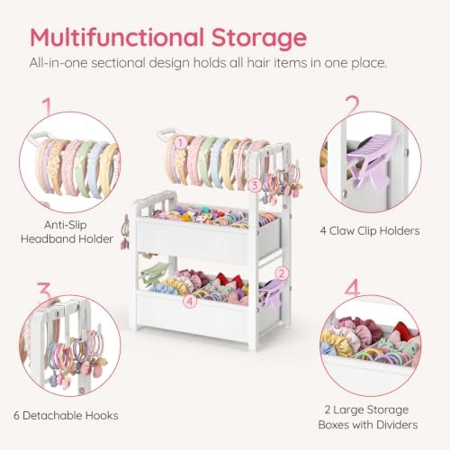 HOOBRO Headband Holder Stand for Girls Women, Hair Accessories Organizer - Image 3