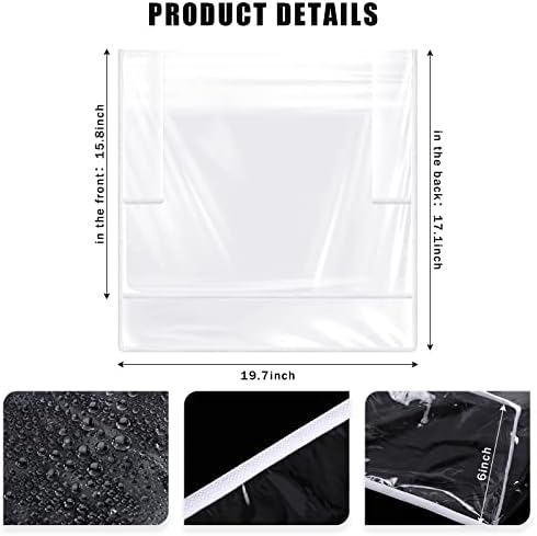 Hoolerry 4 Pcs Salon Chair Cover, Clear Square Chair Protectors, White Edge - Image 3