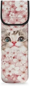 Flat Iron Travel Case Portable Curling Iron Case Heat Resistant Travel Bag Hair Straightener Curler Storage Bag Hair Accessories Organizer Cat Cherry Blossom by Unknown