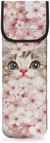 Flat Iron Travel Case Portable Curling Iron Case Heat Resistant Travel Bag Hair Straightener Curler Storage Bag Hair Accessories Organizer Cat Cherry Blossom by Unknown