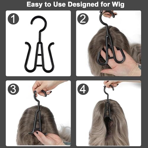 Wig Hanger - Dust-Proof Storage Organizer with Hook for Hair Extensions | Wig Bags Storage with Hanger | Wig Storage Bags for Perfect Wig Care(6PCS Black & 6PCS Purple) - Image 6