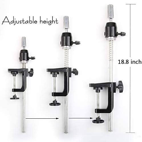 ZQIAN BEAUTY Scalable Wig Stand C Clamp Wig Head Stand Metal Mannequin Head Stand Holder Adjustable Height C-Clamp Table Stand Holder for Wig Doll Head - Image 2