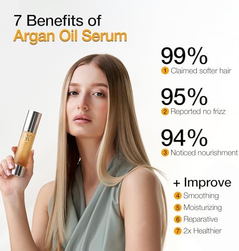 GK HAIR Oil- Argan Oil Hair Serum For Frizzy And Damaged Hair- Perfect For Keratin,Frizzy, Curly, Dry & Damaged ends-Adds Shine and Smooths,Paraben,Phthalate and Sulfate Free (3.4 oz) - Image 5