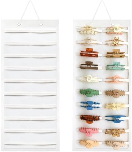 SMUK Claw Clip Organizer for Women, Hanging Mount Hair Clips Holder Organizer for Girls, Hair Bow Claw Clip Stand Storage for Wall, Door, Closet by SMUK