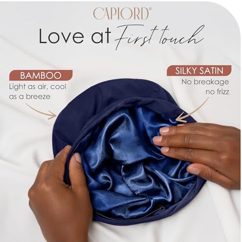 Silk Satin Hair Bonnet for Sleeping - Black Women & Men's Sleep Cap - Image 2