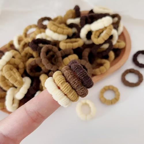Small Hair Ties for Toddler Gilrs, Adult's Fine Hair,120pcs,No Damage Mini Hair ties for Baby, Kids,Soft Cotton Tiny Hair Tie,Seamless Hair Scrunchies,Won't Pull Out - Image 5