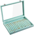 Frebeauty 15 Hooks Necklace Organizer,Velvet Necklace Holder Tray with Lid by Frebeauty