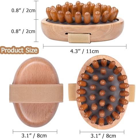 OWIIZI Wooden Scalp Brush Massage Body Tools, Wood Massager for Head Hair Growth Belly Fat Cellulite Multi Functional Air Cushion Massager for Men Women Elder - Image 7