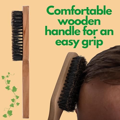 GranNaturals Soft Mens Boar Bristle Hair Brush - Natural Wooden Club Style Wave Hair Brush for Men - Styling Beard Hairbrush for Fine, Thin or Thick Hair - Image 7