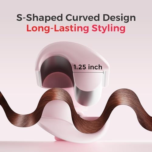 Waver Curling Iron Lena S12 Beach Waver Curling Wand, Hair Tool with 2 Barrels, Anti-Scald Protection, Adjustable Time & Temps, Dual Voltage, Titanium Coating for Effortless, Long-Lasting Waves - Image 3