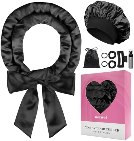weiwei Satin Heatless Curlers Hair Curler, No Heat Curls Overnight Hair Curlers to Sleep In Overnight Curls Headband, 70" Hair Curlers No Heat, 9 Pcs Satin Heatless Curling Set for Women Long Hair by weiwei