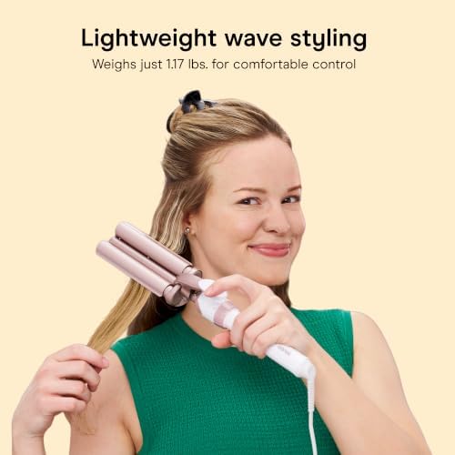 Conair Curling Iron & Waver Hair Tool, Triple Barrel, White/Rose Gold - Image 5