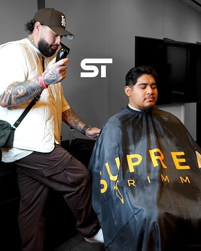 Supreme Trimmer Premium Barber Cape | Professional Hair Stylist Waterproof, Hook Closure Cape; Salon, Barber, or Home Use | Smoke Ring - Image 4