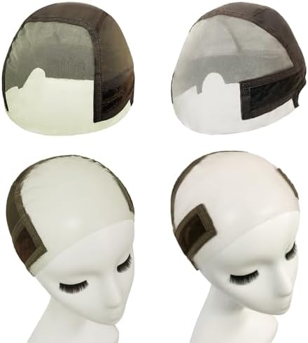 2 Pcs Wig Grip Cap for Women, 4x5-11x5 Transparent Lace Front Wig Caps for Glueless Wig, Non Slip Adjustable Grip Cap for Keeping Wigs In Place, Brown by Unknown
