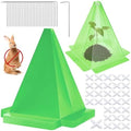 Reusable Plastic Garden Cloches, 7.8" x 11" Mini Greenhouse, 1.2mm Thick Clear Bell Covers with Metal Stakes Against Sun, Frost, Snails, Plant Protector (30pcs-Green) by Niuyhe