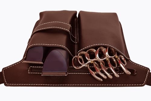 Scissor Bag,Barber PU Leather Waist Pouch,Professional Hairdressing Tools Storage Holster with Waist Belt,Hairstylist Waist Belt,Professional Hairdressing Tools Storage Holster - Image 4