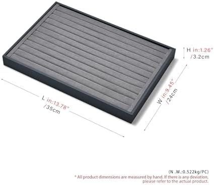 Grey Microfiber Ring Jewelry Display Organizer Tray - Image 5