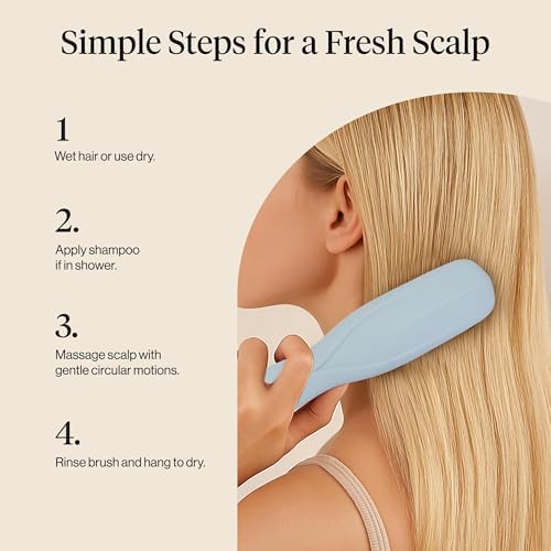 Kitsch Scalp Renewal Brush - Hairbrush Scalp Massager - Haze Blue - Image 6