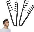 Texture Comb, Volumizing Fluffy Texture Styling Comb for Men and Women, Wide-Tooth Texturizing Styling Tool for Volume & Fringe Parting, Black & Black (2pcs) by Unknown