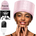 Heat Cap for Deep Conditioning: 10-Level Heats Up Quickly 3 Time Settings Hair Steamer for Natural Hair Home Use Thermal Steam Cap for Black Hair Portable Heating Caps Pink by AOPOW