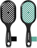 Vented Detangling Hair Brush - 2 Pack Detangler Hairbrush for Effortless Tangle Removal - Ultra-Soft Bristles For Natural Curly Straight Wet Dry Damaged Hair for Women Men Kids Black & Lagoon by Aussumy