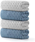 REDKISS 4 Pack Gray Blue Bath Towels for Bathroom, Ultra Soft, 27"x55" by REDKISSOnline