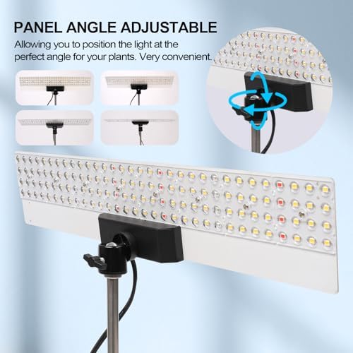 JCBritw 60W LED Grow Light on Stand for Indoor Plants, Desktop Plant Growing Lamp Full Spectrum with IR, 90 Degree Lens Tabletop Plant Light for Seed Starting, Seedlings, Veg, Fruits and Flower - Image 5