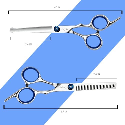 Kids Hair Cutting Kit, Complete Haircut Set for Children – Safety Round Tip Scissors, Thinning Shears, Razor Comb, Barber Cape, Neck Duster, Comb & Clips, Home Haircut Kit with Bag - Image 4