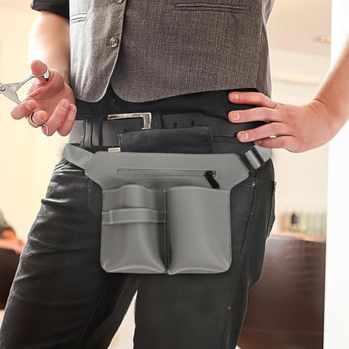 Scissor Bag,Barber PU Leather Waist Pouch,Professional Hairdressing Tools Storage Holster with Waist Belt,Hairstylist Waist Belt,Professional Hairdressing Tools Storage Holster - Image 5
