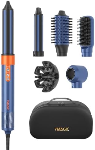 7MAGIC 6 in 1 Multi Hair Styler & High-Speed Hair Dryer Brush Blue by 7MAGICSevenMagicOneSmartLife
