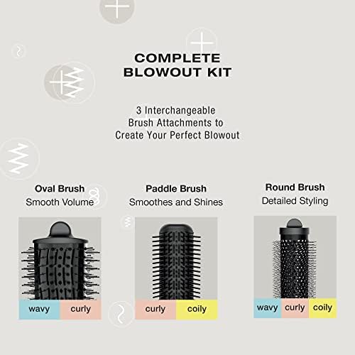 Conair The Curl Collective 3-in-1 Blowout Kit, 3 Interchangeable Brush Attachments to Create Your Perfect Blowout - Image 2