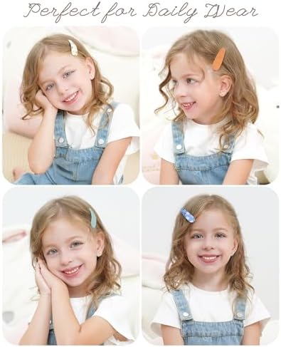 doboi 40 Pcs Floral Print Snap Hairpins, Hair Bows Clips, and Barrettes for Girls - Non-Slip Wrapped Flower Clips Hair Accessories - Image 5