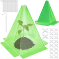 Reusable Plastic Garden Cloches, 7.8" x 11" Mini Greenhouse, 1.2mm Thick Clear Bell Covers with Metal Stakes Against Sun, Frost, Snails, Plant Protector (20pcs-Green) by Niuyhe