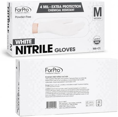 ForPro Disposable Nitrile Gloves, Chemical Resistant, Powder-Free, Latex-Free, Non-Sterile, Food Safe, 4 Mil - Image 2