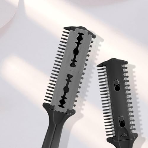 Soft 'N Style 3 Pack Double Sided Comb and Trimmer - Hair Razor Scissors, Split Ends Styler for Thin and Thick Cutting (Black) - Image 2