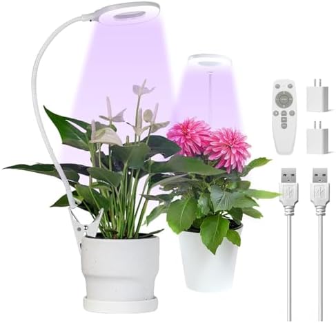 2 Packs Plant Lights for Indoor Growing, Clip on Grow Light by KNHUOS