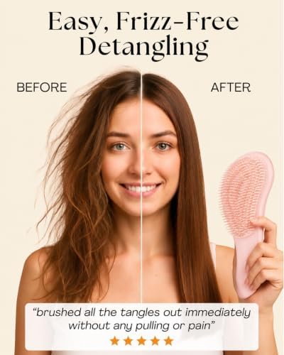 Lily England Detangling Comb & Brush Set - Rose Gold Wide-Tooth & Tail Comb - Image 2
