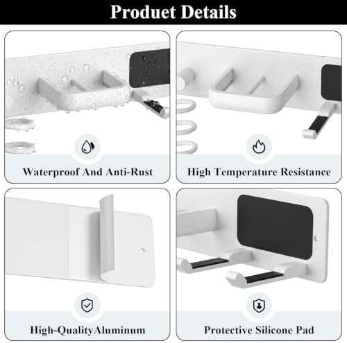 Tindbea Hair Dryer Holder Wall Mount Aluminum Alloy Hot Tools Organizer - Image 3