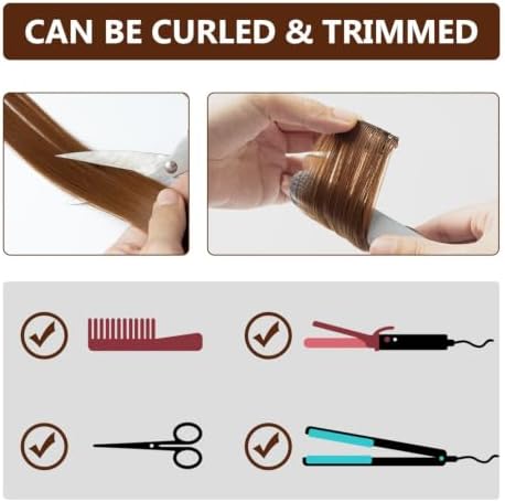 Colored Hair Extensions Clip in Light Brown Hairpieces 14 PCS - Image 5